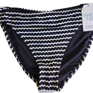 Time and Tru Women's Black and White Crochet Bikini Bottoms - Sizes L (12-14)